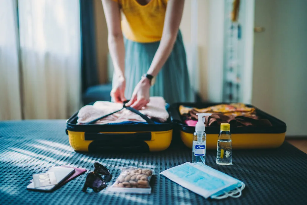 Suitcase packing for travel