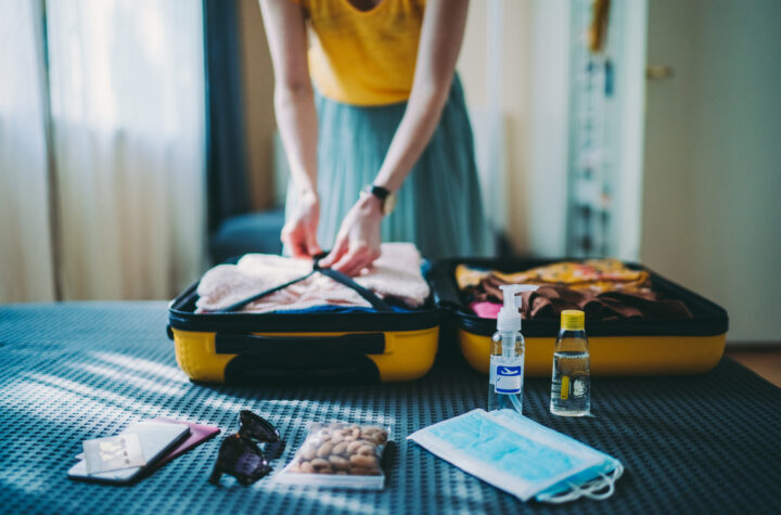 Suitcase packing for travel